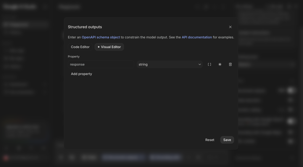 Day10 Structured outputs Visual Editor