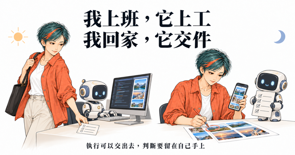 我上班，它上工；我回家，它交件