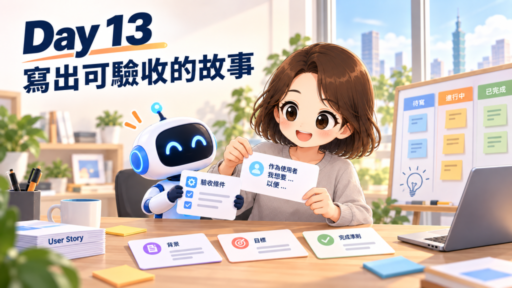 Day 13 封面：寫出可驗收的故事