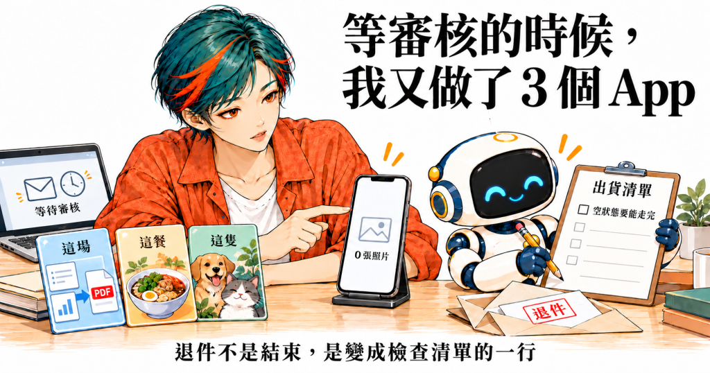 等審核的時候，我又做了 3 個 App