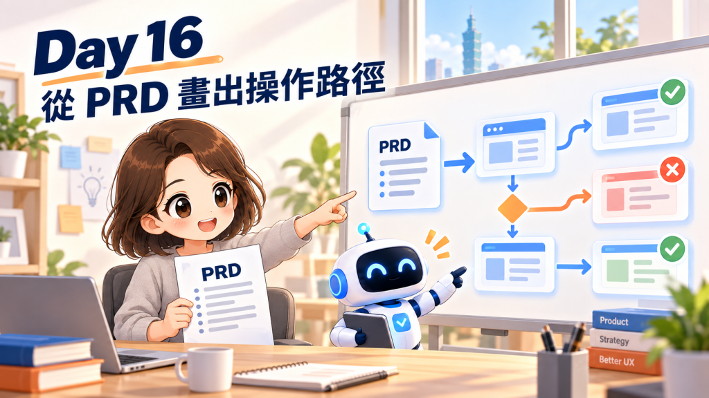Day 16 封面:從 PRD 畫出操作路徑
