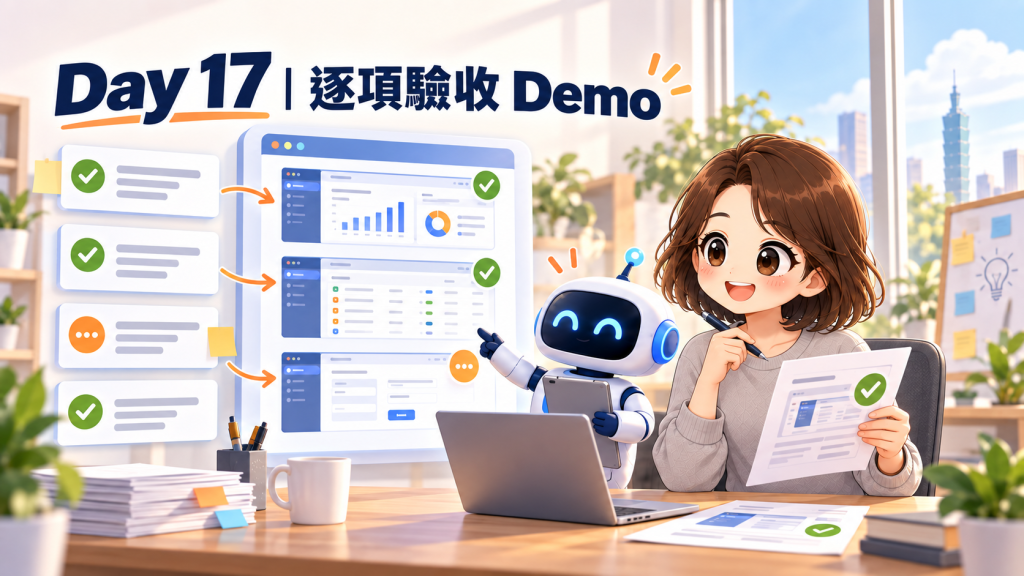 Day 17 封面：逐項驗收 Demo