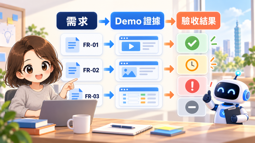從需求與 Demo 證據到驗收結果