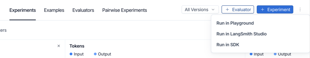 從 Dataset 發起 Experiment 的設定畫面