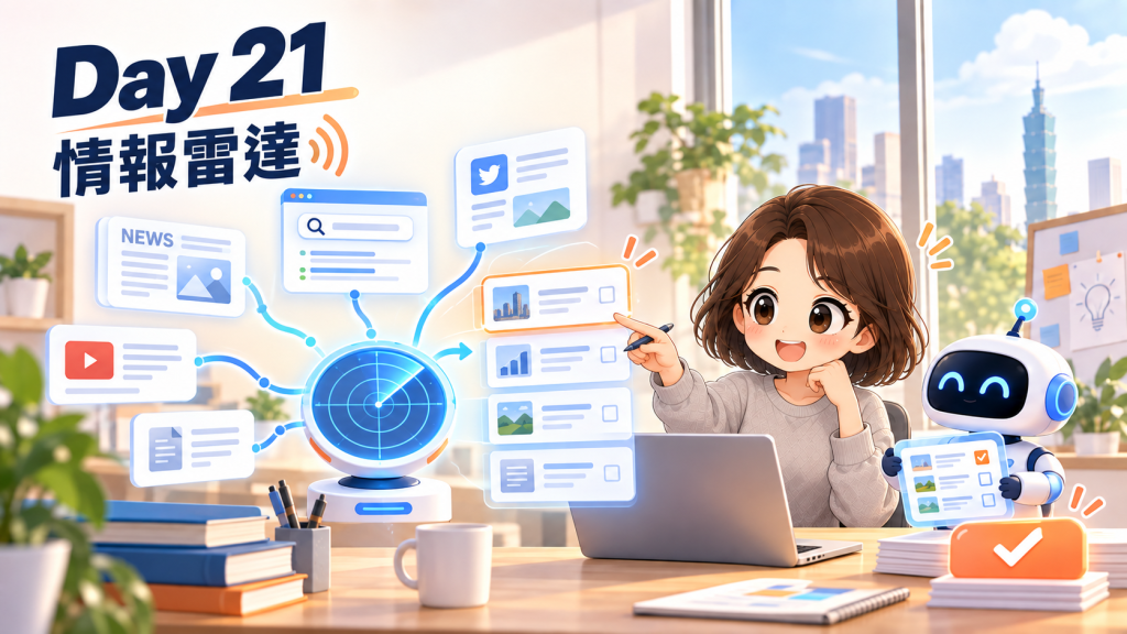 Day 21 封面：產品經理與 AI 助理建立產業情報雷達