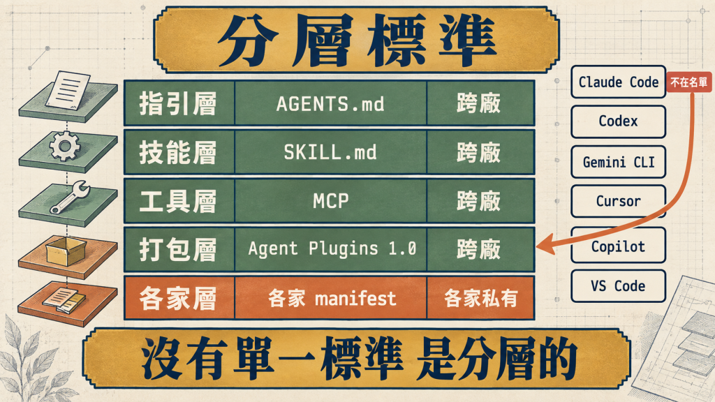 標準分層與各家打包的對照