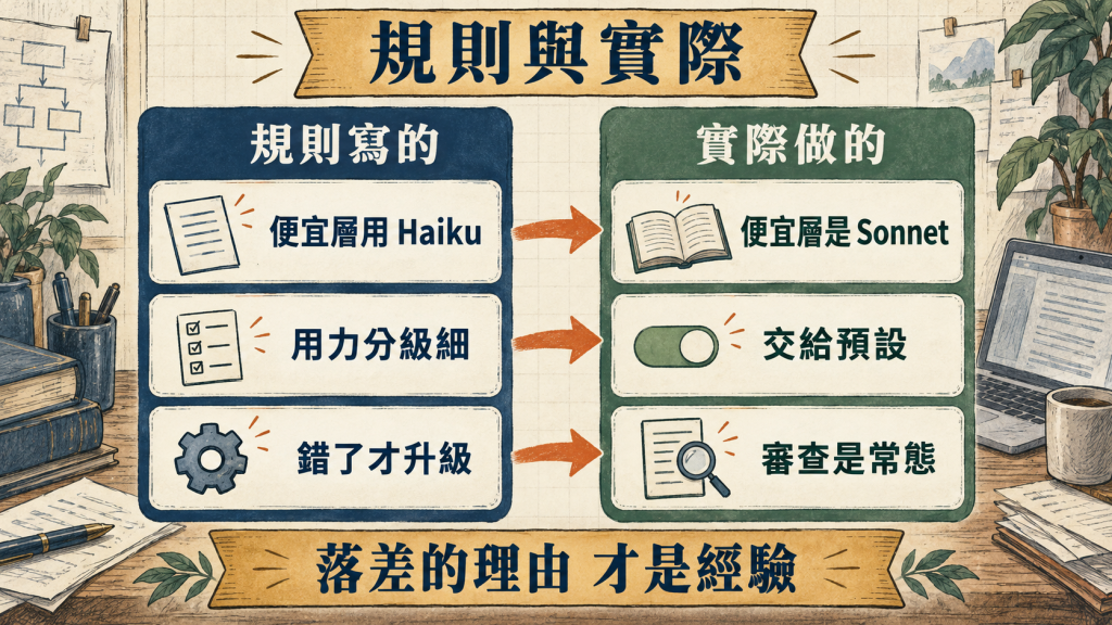 規則寫的與實際做的