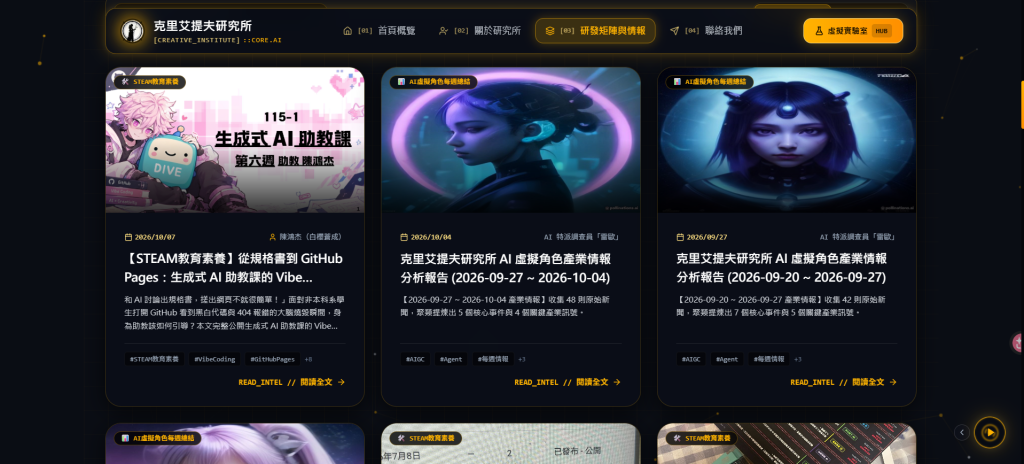 克里艾提夫研究所的各種文章