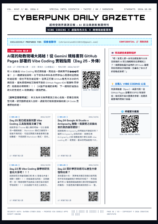 我寫過的文章，收集過的寶貴資料可以被重製成好看的A4日報了！可以當禮物送給人了！（？）