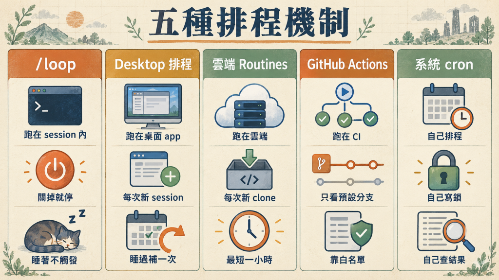 五種排程機制的差異