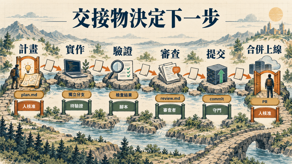 一個需求的六個交接物與人工閘門