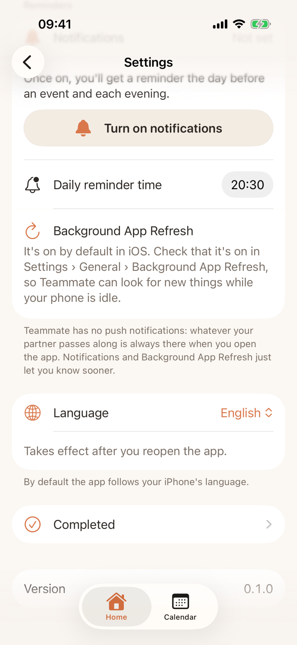 設定頁語言區段,英文